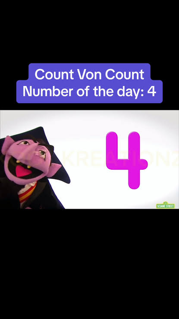 The Count (from Sesame Street) and a handsome, purple number 4.