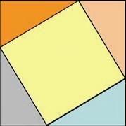 A square inscribed, slightly rotated, inside a larger square