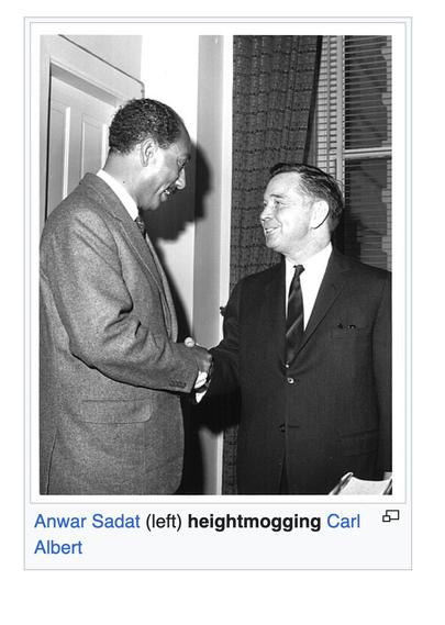 Anwar Sadat (left) heightmogging Carl Albert
