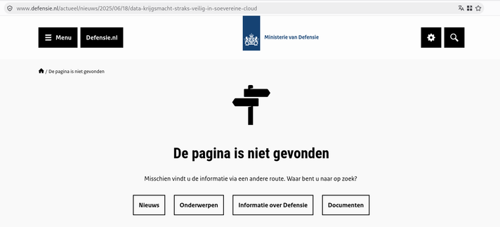 "De pagina is niet gevonden"