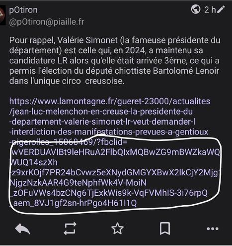 Capture d'écran de l'URL en question.