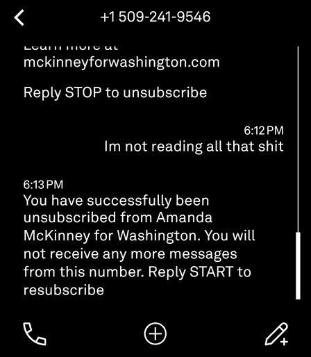 me replying to a spammer "im not reading all that shit" and getting unsubscribed