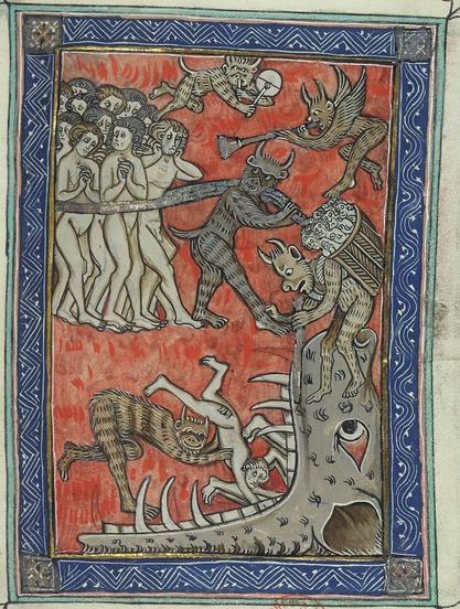 Hellmouth. #Apocalypse, Belgium ca. 1313. BnF, Français 13096, fol. 86r.
#medieval #MedievalArt