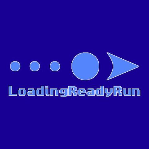 LoadingReadyRun logo on a plain blue background